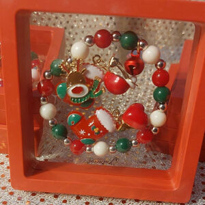Just in time for the Christmas party. Charm Bracelet and Clip on earrings